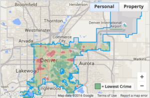 Personal crime map, Denver