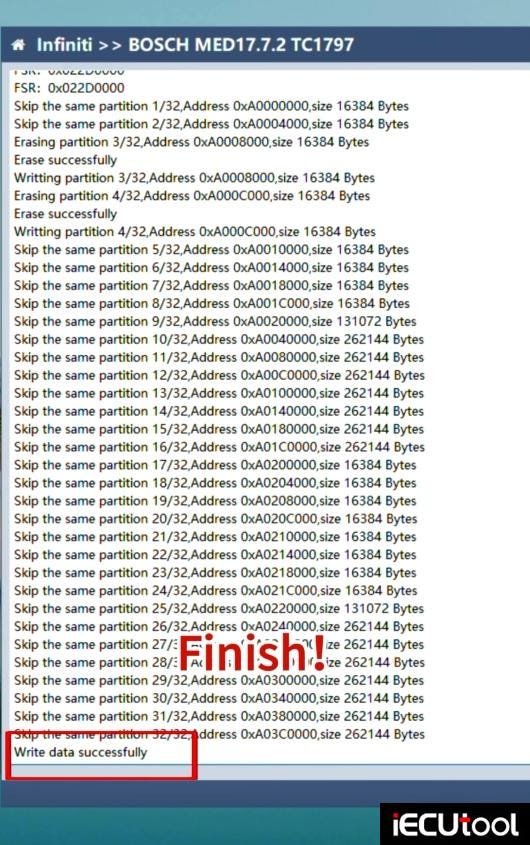 CG FC200 Read and Write Infiniti MED17.7.2 ECU on Bench