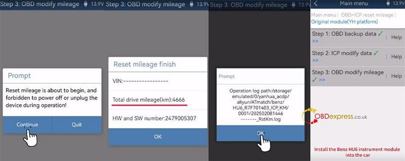 How to Reset MB HU6 (IC77) ODO Module Mileage by Yanhua ACDP2