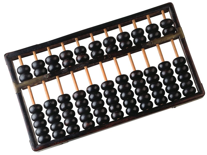 2/5 Chinese abacus.