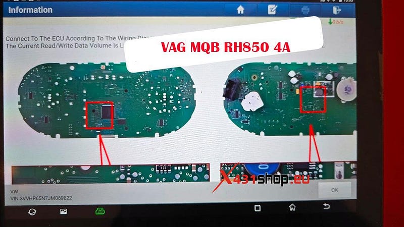 LAUNCH-431 IMMO Elite and IMMO Plus read VW RH850 5A instrument