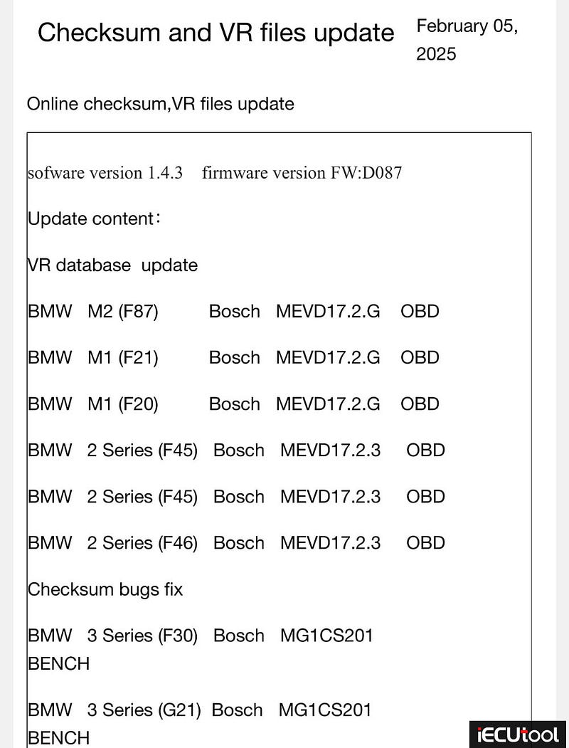 Foxflash Update BMW MEVD17.2.G OBD VR Files