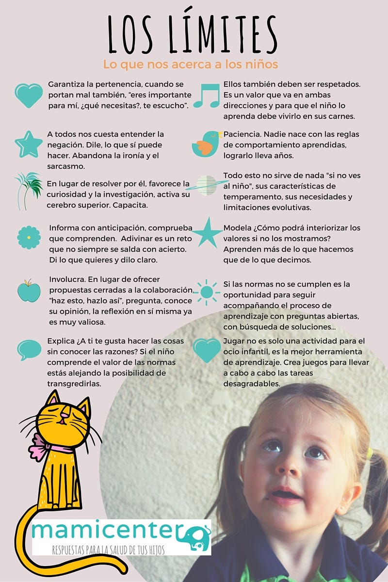 Poner límites, como acercarnos a los niños. Infografia 