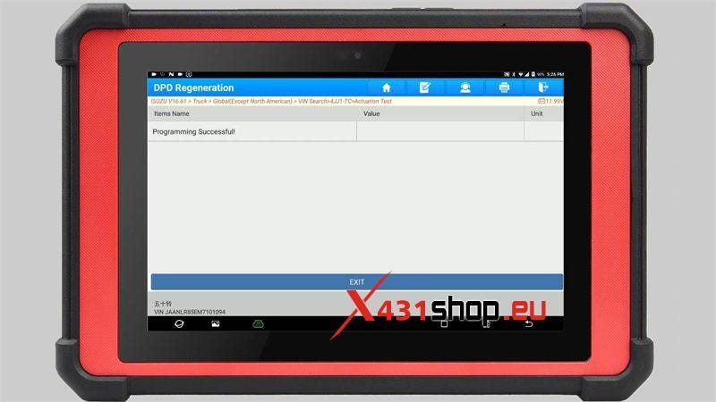 Launch X431 PAD V Elite ISUZU DPF Regeneration Guide