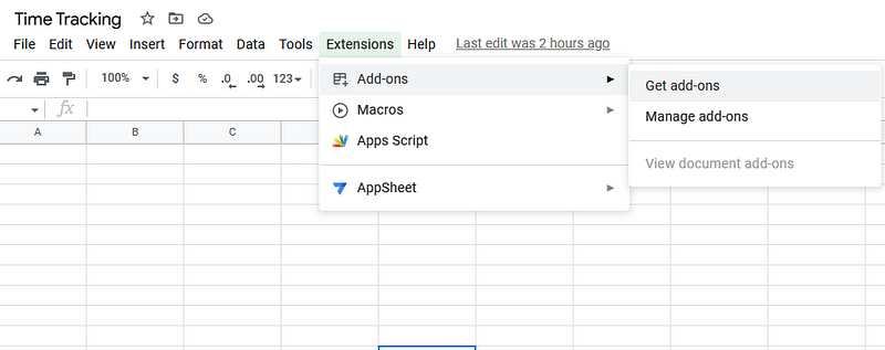 Google Sheets extensions