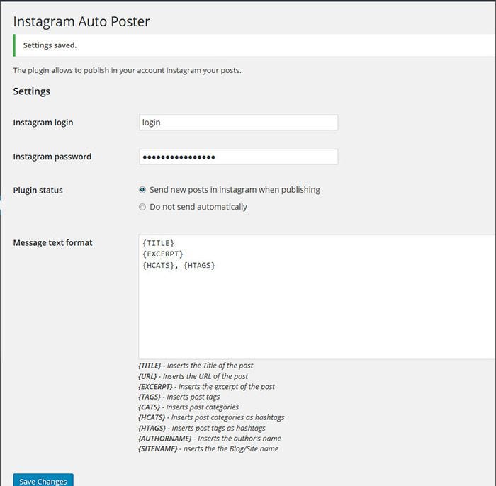 how to post from WordPress to instagram plugin