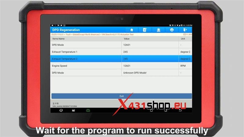Launch X431 PAD V Elite ISUZU DPF Regeneration Guide