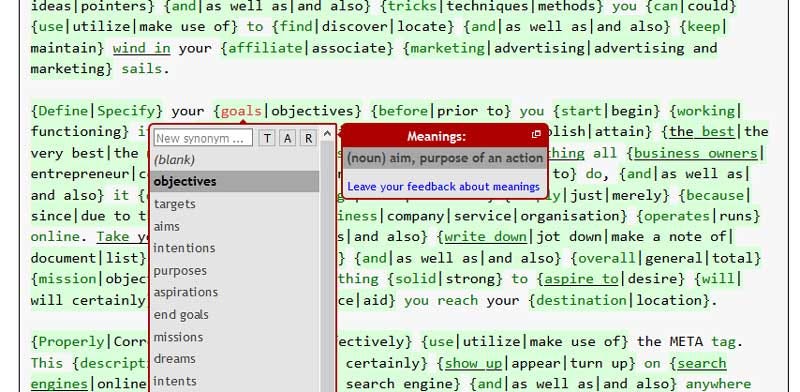 Spin Rewriter 7.0 - Spun Article
