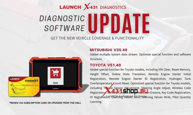 LAUNCH X431 Diagnostic Software Upgrade_Mitsubishi Toyota