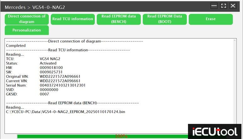 Launch X-PROG3 Now can Erase Mercedes 7 Speed VGS4 Gearbox