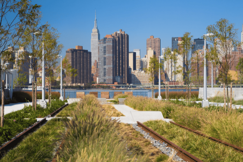 Empire State Building view from Gantry Plaza State Park