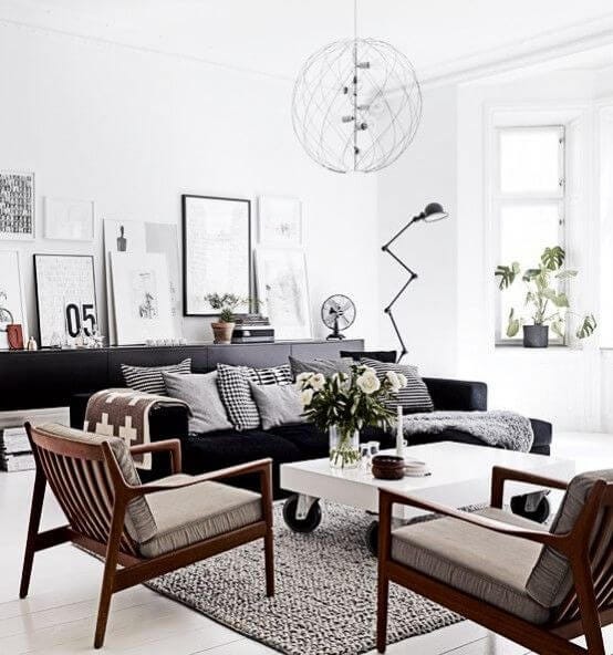 Bright and airy Scandinavian living room