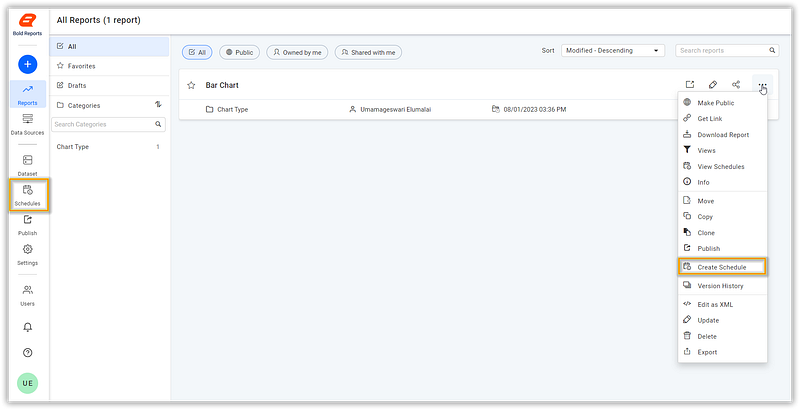 Create Schedule