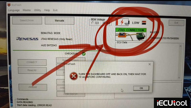 Foxflash Failed to Clone VAG DCM3.7 in Jtag Solution