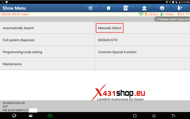 LAUNCH X431 PAD V      Nissan P181F-01