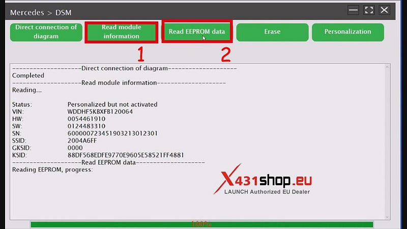 LAUNCH X431 ECU Tool Replace Mercedes-Benz DSM Transmission