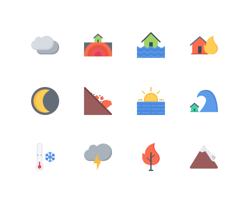 Weather Flat icons by Nikita Golubev