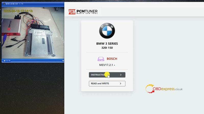 PCMTUNER Read BMW BOSCH MEV17.2.1 ECU on Bench