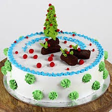 A design with edible small toppings on sideways of the edible part, also on the surface