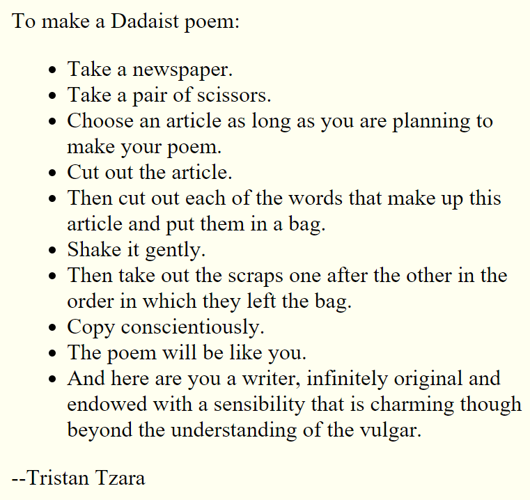 Tristan Tzara method