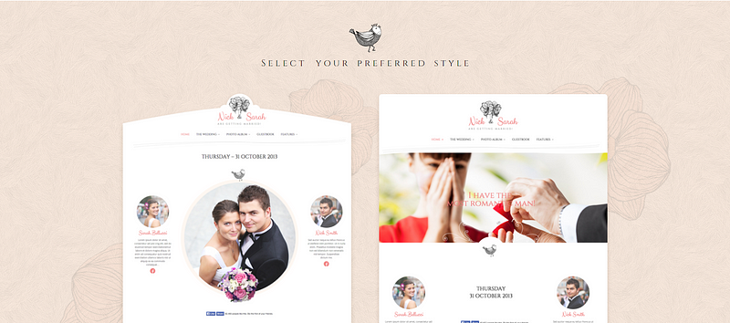 This romatic, elegant WordPress theme is perfectly suitable for weddings.