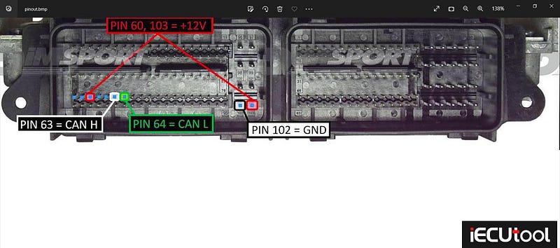 PCMTuner Bench mode is connected to Ford Delphi DCM6.1 ECU