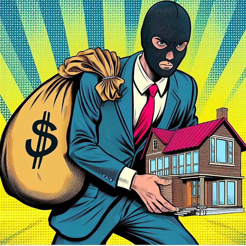 bank steals a house