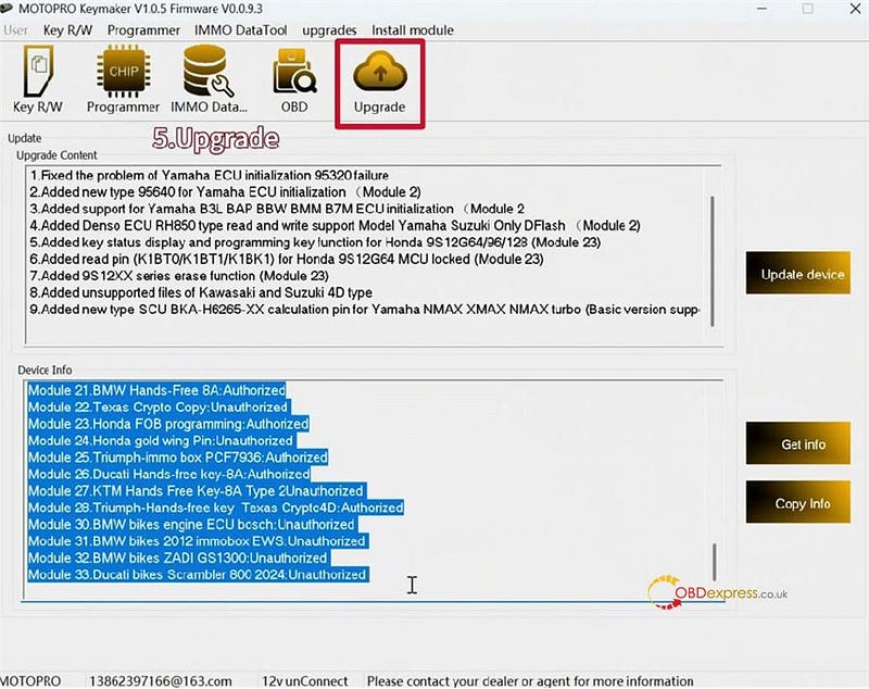 MOTOPRO Key Programmer User Manual_Registration and Update