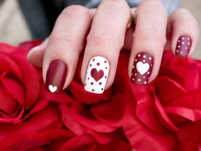 A girl showing her nail arts