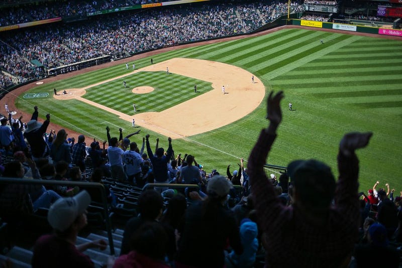 Fans celebrate after Mariners’ third baseman Kyle Seager hits a two-run homerun in the bottom of the sixth inning against the San Diego Padres on Monday, May 30th. The Mariners defeated the Padres 9-3.