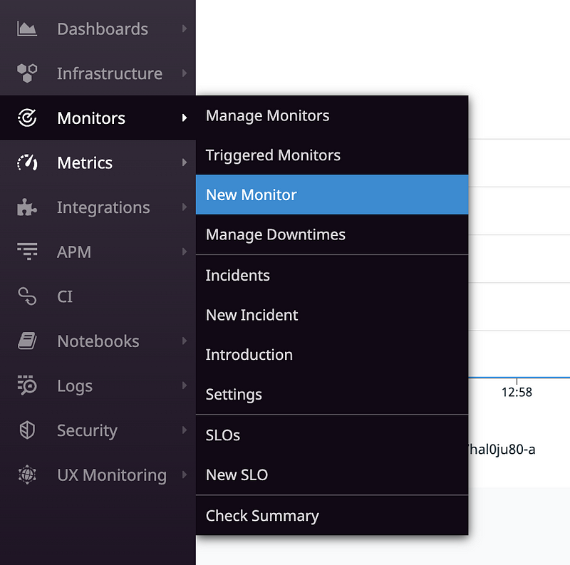 Monitors -> New Monitor menus