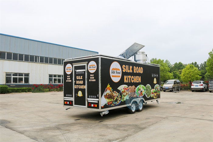 mobile food kitchen trailer back view