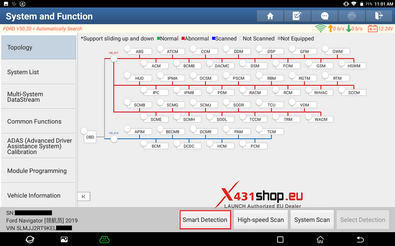 LAUNCH X431_Ford Navigator Vehicle Dynamic Suspension Temperature Calibration