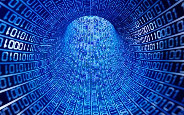 binary code in a tunnel