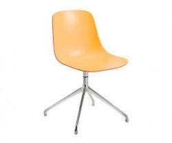 MIRA SWIVEL BICOLOUR PLASTIC CHAIR, ORANGE & PEACH