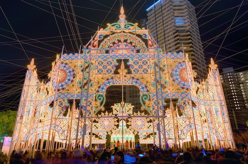 People gather in Japan to marvel at Kobe’s Illuminarie around Christmas time