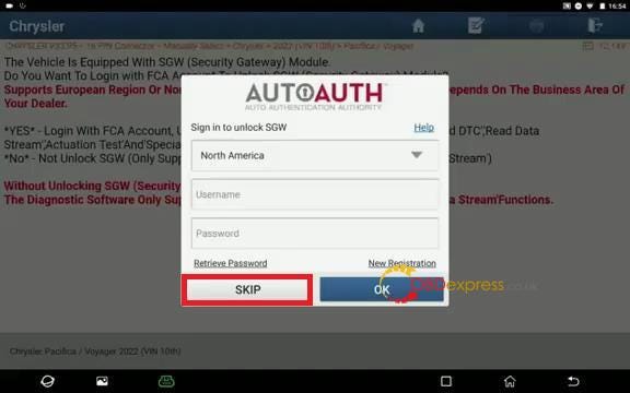 X431 の起動 FCA SGW AutoAuth チュートリアルの有効化と登録