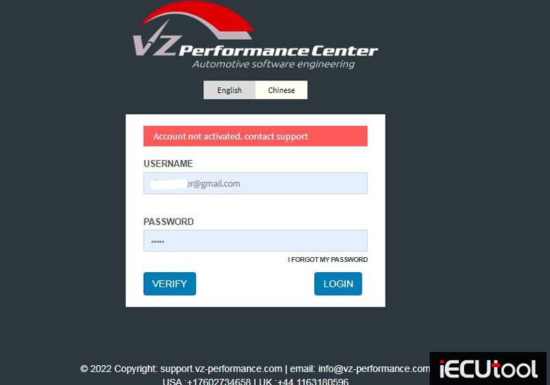 activate PCMTuner VZ-Performance account