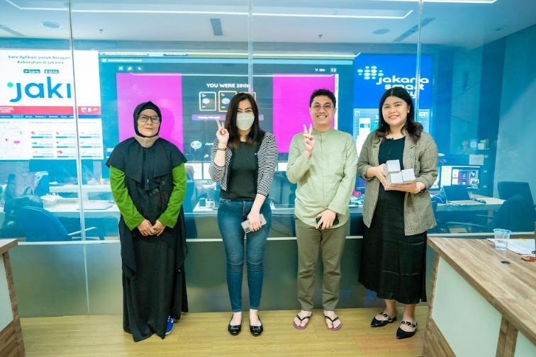 Para pemenang kuis JSCLab Sharing tentang SEO yang dibawakan oleh Septi Riyani Maulida di Jakarta Smart City