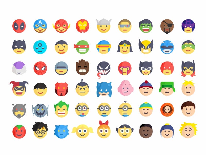 Superheroes And Villains Emoji by Aleksandar Savic