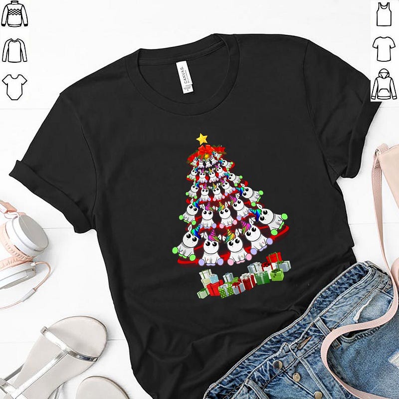 Adorable Unicorns Christmas Tree Shirt Teejeepus - so somebody bought my t shirtand i didnt get my 17 robux