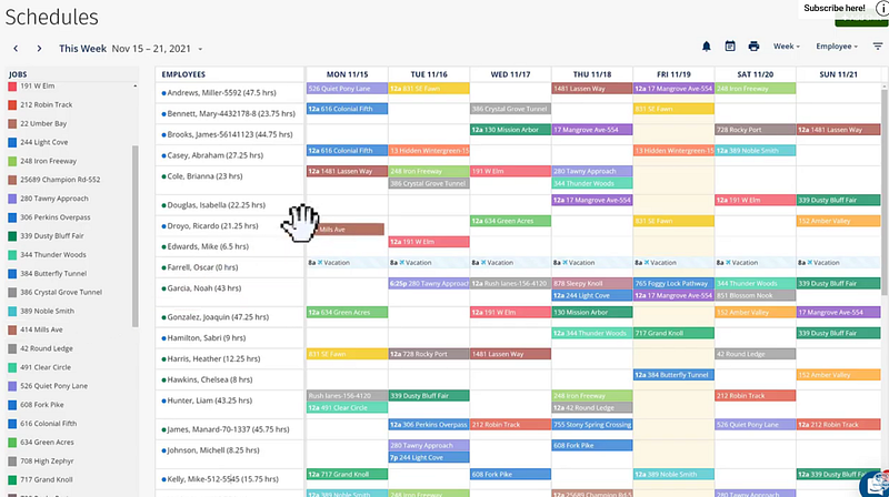 Clockshark dashboard