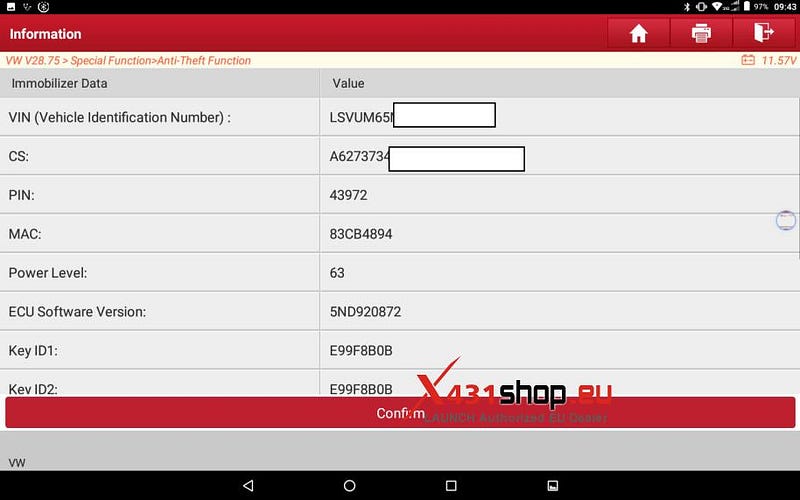 LAUNCH X431_Replacement of VW Audi 4th Generation instrument