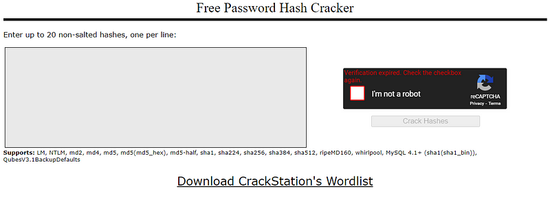 CrackStation Homepage — Powerful Online Password Cracker