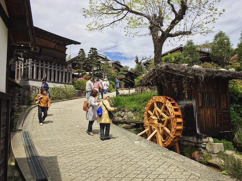 Tsumago, a town in the Kiso Valley along the Nakasendo