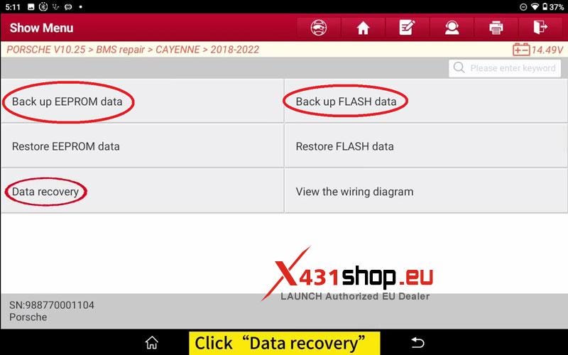 Launch X431 IMMO Plusを使用してポルシェ カイエンのBMS故障を修復する