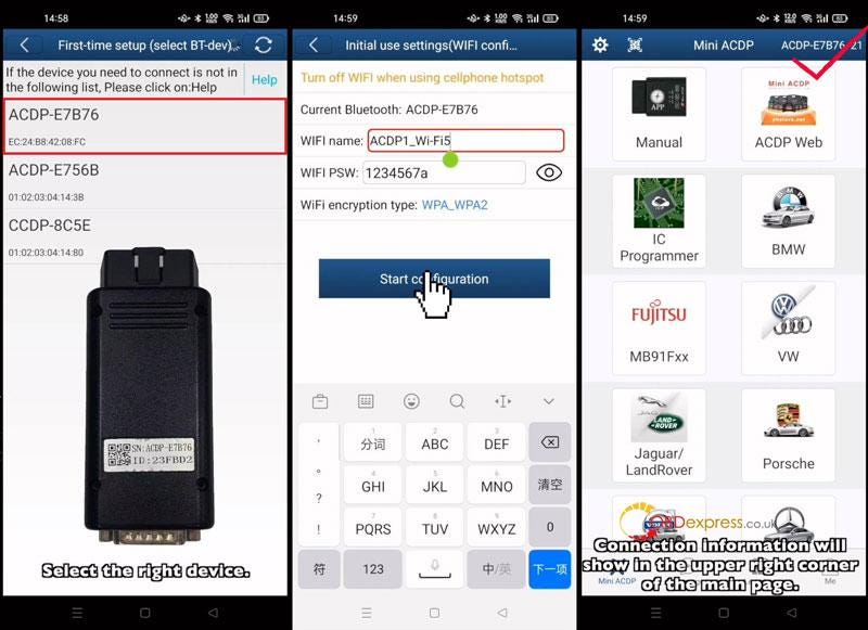 Yanhua Mini ACDP Connect to WIFI on IOS Android Phone