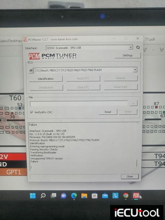 PCMTuner module 71 failed to read Audi MED17.5.5