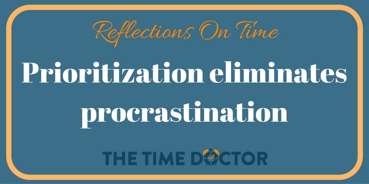 Prioritization eliminates procrastination