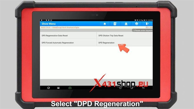 Launch X431 PAD V Elite ISUZU DPF Regeneration Guide